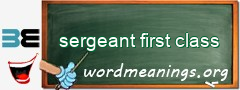 WordMeaning blackboard for sergeant first class